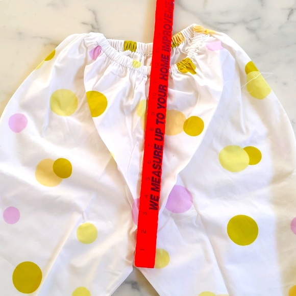 NWT. 100% Cotton Multicolor Polka Dots and Embroidery Pajama Set. - Picture 4 of 9